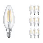 Mehrfachpackung 10x Ledvance CLASSIC LED E14 Kerze Fadenlampe Klar 4W 470lm - 827 Extra Warmweiß | Ersatz für 40W Mehrfachpackung 10x Ledvance CLASSIC LED E14 Kerze Fadenlampe Klar 4W 470lm - 827 Extra Warmweiß | Ersatz für 40W