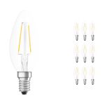 Mehrfachpackung 10x Ledvance CLASSIC LED E14 Kerze Fadenlampe Klar 2.5W 250lm - 827 Extra Warmweiß | Ersatz für 25W Mehrfachpackung 10x Ledvance CLASSIC LED E14 Kerze Fadenlampe Klar 2.5W 250lm - 827 Extra Warmweiß | Ersatz für 25W