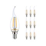 Mehrfachpackung 10x Noxion Lucent LED E14 Gebogen-tip Kerze Fadenlampe Klar 2.5W 250lm - 827 Extra Warmweiß | Ersatz für 25W Mehrfachpackung 10x Noxion Lucent LED E14 Gebogen-tip Kerze Fadenlampe Klar 2.5W 250lm - 827 Extra Warmweiß | Ersatz für 25W