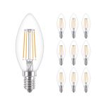 Mehrfachpackung 10x Philips Corepro LED Kerze E14 Fadenlampe Klar 4.3W 470lm - 827 Extra Warmweiß | Ersatz für 40W Mehrfachpackung 10x Philips Corepro LED Kerze E14 Fadenlampe Klar 4.3W 470lm - 827 Extra Warmweiß | Ersatz für 40W