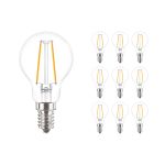 Mehrfachpackung 10x Philips Corepro LED Lustre E14 Kugel Fadenlampe Klar 2W 250lm - 827 Extra Warmweiß | Ersatz für 25W Mehrfachpackung 10x Philips Corepro LED Lustre E14 Kugel Fadenlampe Klar 2W 250lm - 827 Extra Warmweiß | Ersatz für 25W