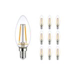 Mehrfachpackung 10x Noxion Lucent LED E14 Kerze Fadenlampe Klar 2.5W 250lm - 827 Extra Warmweiß | Ersatz für 25W Mehrfachpackung 10x Noxion Lucent LED E14 Kerze Fadenlampe Klar 2.5W 250lm - 827 Extra Warmweiß | Ersatz für 25W