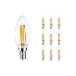 Mehrfachpackung 10x Noxion Lucent LED E14 Kerze Fadenlampe Klar 4.5W 470lm - 827 Extra Warmweiß | Ersatz für 40W Mehrfachpackung 10x Noxion Lucent LED E14 Kerze Fadenlampe Klar 4.5W 470lm - 827 Extra Warmweiß | Ersatz für 40W