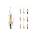 Mehrfachpackung 10x Noxion Lucent LED E14 Gebogen-tip Kerze Fadenlampe Klar 4.5W 470lm - 827 Extra Warmweiß | Dimmbar - Ersatz für 40W Mehrfachpackung 10x Noxion Lucent LED E14 Gebogen-tip Kerze Fadenlampe Klar 4.5W 470lm - 827 Extra Warmweiß | Dimmbar - Ersatz für 40W