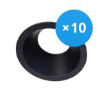 Mehrfachpackung 10x Noxion Einbau Spot D-round MR16 schwenkbar Schwarz | Ausschnitt 70mm - GU10 Sockel Mehrfachpackung 10x Noxion Einbau Spot D-round MR16 schwenkbar Schwarz | Ausschnitt 70mm - GU10 Sockel
