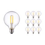 Mehrfachpackung 10x Noxion Pro Classic LED E27 Globe Fadenlampe Klar 95mm 8W 806lm - 827 Extra Warmweiß | Dimmbar - Ersatz für 60W Mehrfachpackung 10x Noxion Pro Classic LED E27 Globe Fadenlampe Klar 95mm 8W 806lm - 827 Extra Warmweiß | Dimmbar - Ersatz für 60W