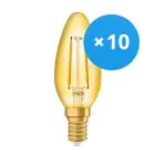 Mehrfachpackung 10x Osram Vintage 1906 LED klassisch E14 B 1.5W 824 Fadenlampe Gold | Extra Warmweiß - Ersatz für 12W