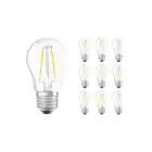 Mehrfachpackung 10x Ledvance Classic LED E27 Kugel Fadenlampe Klar 2.5W 250lm - 827 Extra Warmweiß | Ersatz Für 25W
