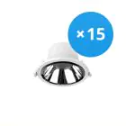 Mehrfachpackung 15x Noxion LED Downlight Apollo 9W 1100lm 60D - 840 Kaltweiß | 145mm - Alu Reflektor - UGR