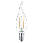 Philips Corepro LED Kerze E14 Gebogene Spitze Fadenlampe Klar 2W 250lm - 827 Extra Warmweiß | Ersatz für 25W